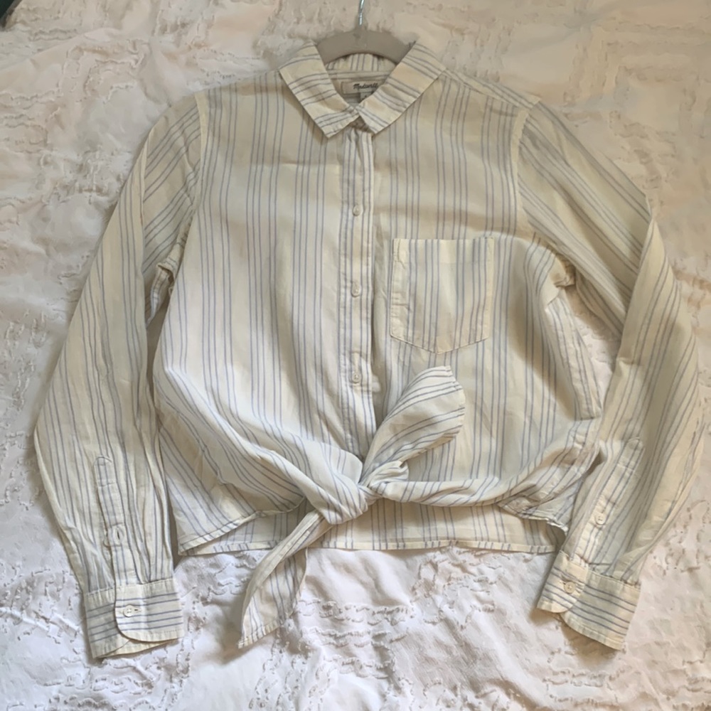 Madewell tie front button down